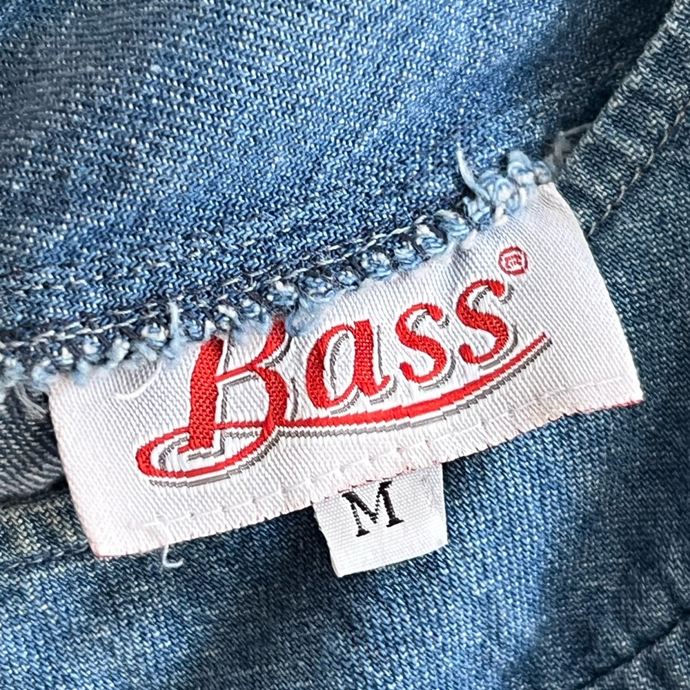 Bass vintage denim dress jean dress pockets pinafore overall - Picture 5 of 7